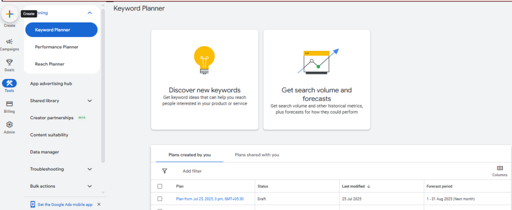Google Keyword Planner